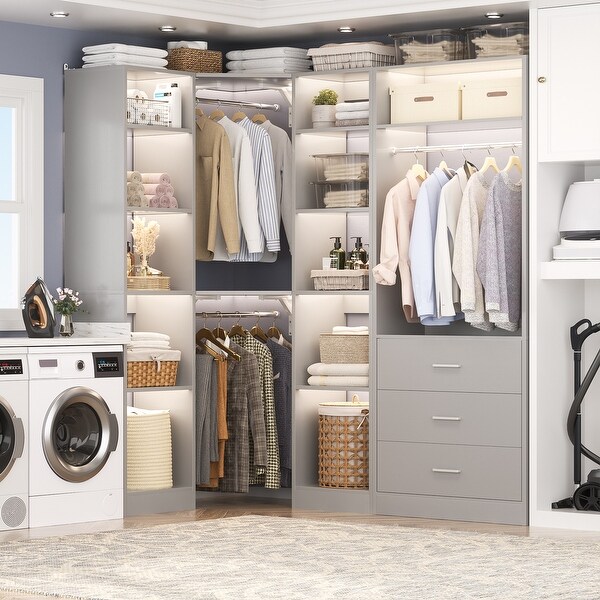 Kyrvo Freestanding Corner Closet System, Set of 2 - Bed Bath