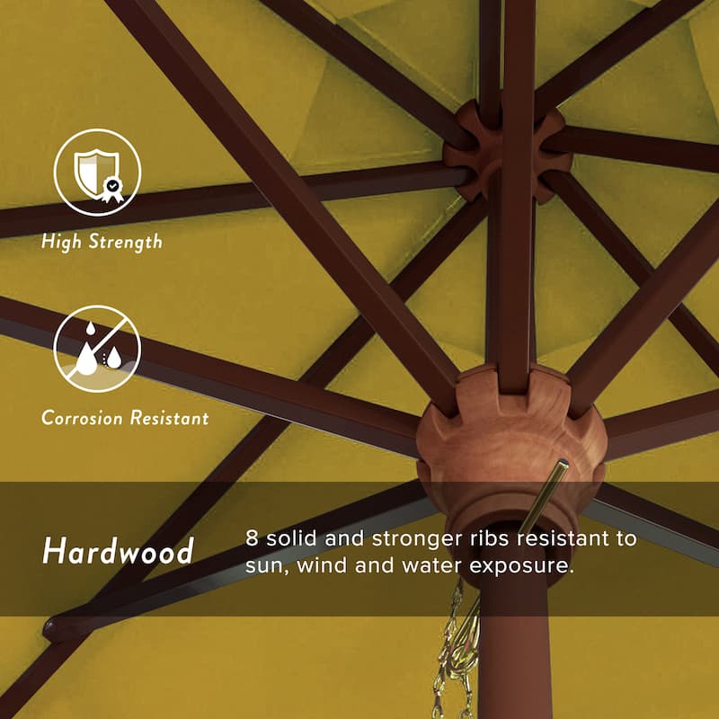 Port Lavaca 7.5ft Round Sunbrella Wooden Patio Umbrella by Havenside Home, Base Not Included
