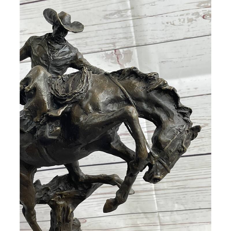 Bronco Buster Bronze Sculpture 100 Percent Real Bronze Western Art Figurine Remington