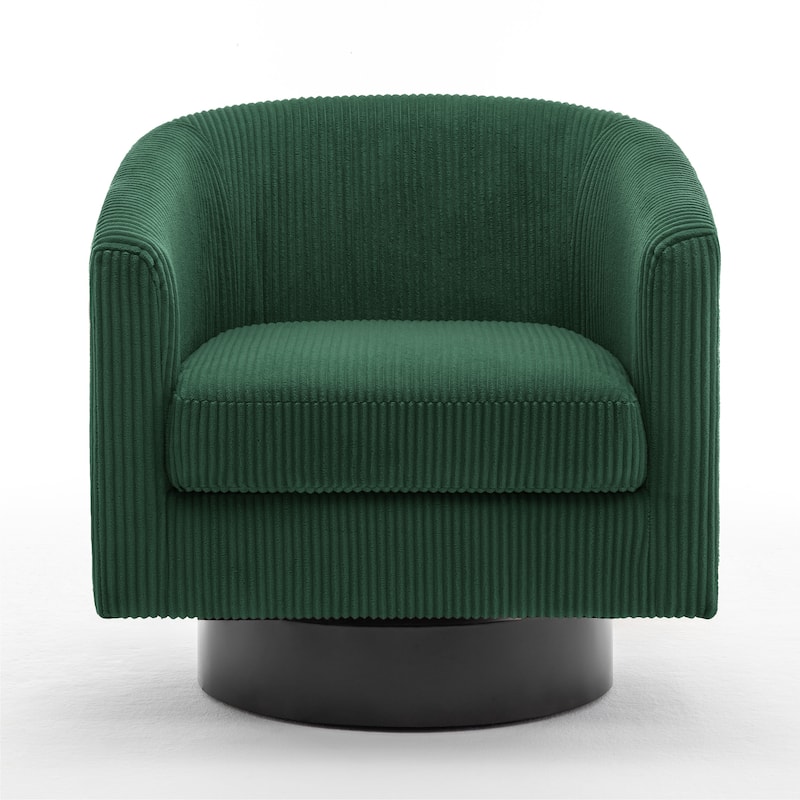 Corduroy Upholstered Swivel Barrel Chair