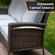 preview thumbnail 25 of 99, MAISON ARTS Extra-Large Patio Wicker Sofa Conversation Set with Coffee Table, Oversize Seat with 5.5'' Thick Padded Cushion