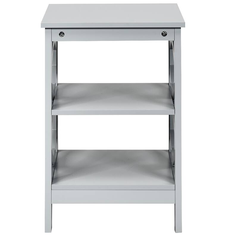 Costway 3-tier Nightstand Sofa Side End Accent Table Storage Display