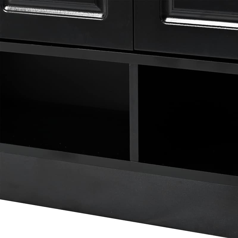 47 Inch Particle Board Modern Shoe Cabinet with Adjustable Shelves and Doors - 47" x 39" in.