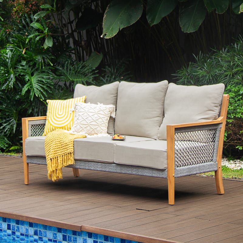 Cambridge Casual Nassau 4-Piece Teak Wood Outdoor Conversation Set