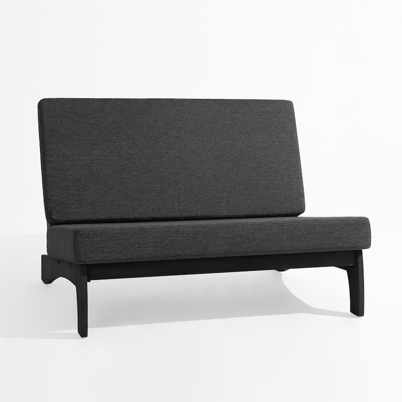 Beach-Style Outdoor Acacia Club Chair Set Loveseate with Plush All-Weather Cushions