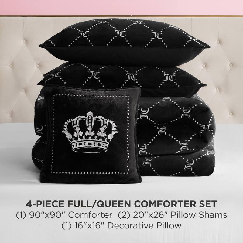 Juicy Couture Plush Trellis Link Reversible Comforter Sets