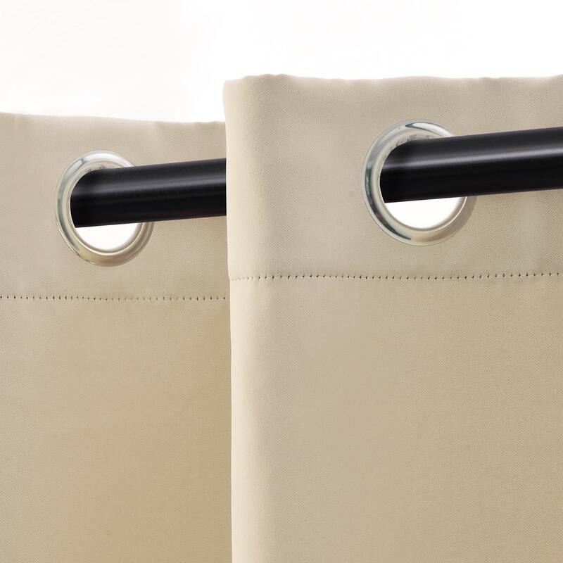 Modern Solid Room Darkening Blackout Curtains, Rod Pocket, Set of 2