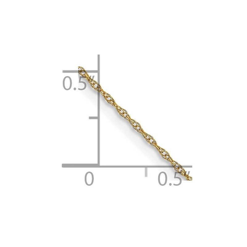 Curata 14k Yellow Gold Solid 0.6mm Carded Cable Rope Chain Necklace Options: 16 18 20 24