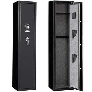 Steel Fingerprint Unlock Gun Storage Safe Cabinet for 4 Rifles, Home ...
