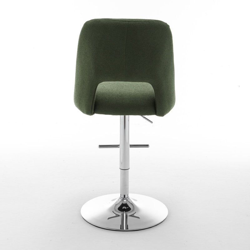 Best Quality Furniture Adjustable Textured Fabric Barstools with Chrome Finish Base (Set of 2)