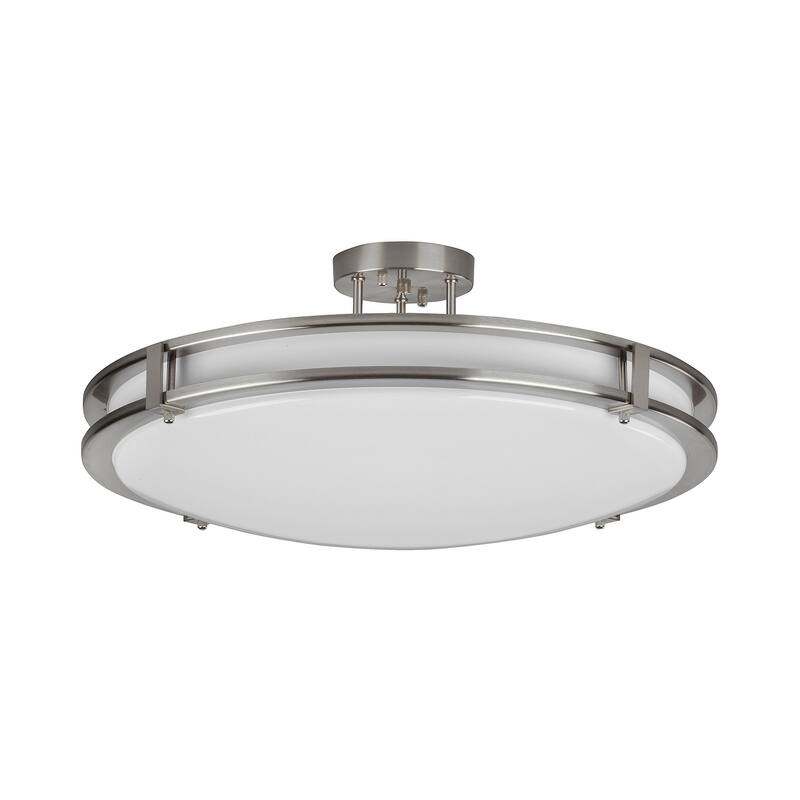 AFX CAC14L5AJUD Carlisle 14" Wide LED Semi-Flush Bowl Ceiling Fixture - Satin Nickel