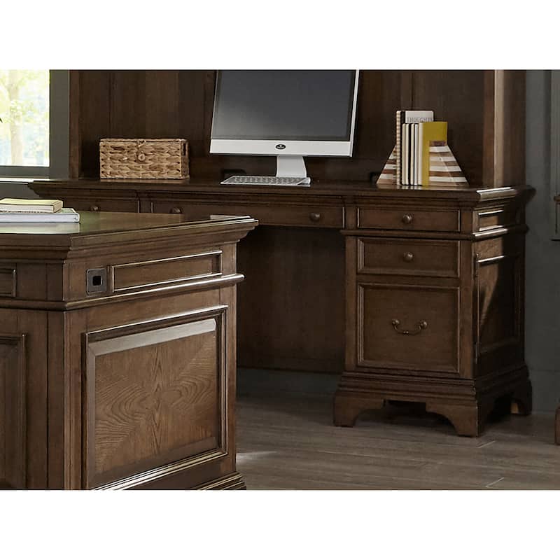 GDFStudio - Stigham Credenza Office Desk with 5 Drawers, Spacious Work Surface, Classic Rectangular Design