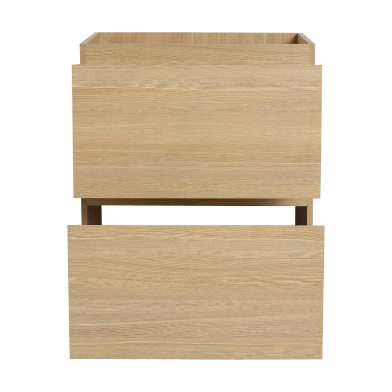 24-Inch Freestanding Bathroom Vanity with 2 Drawers, Engineered Wood Base, Elegant Minimalist Design, and Multi-Purpose Storage