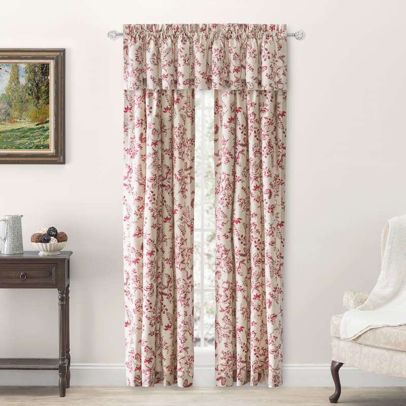 Waverly Gardens Tailored Panel Pair with tiebacks or Tailored Valance