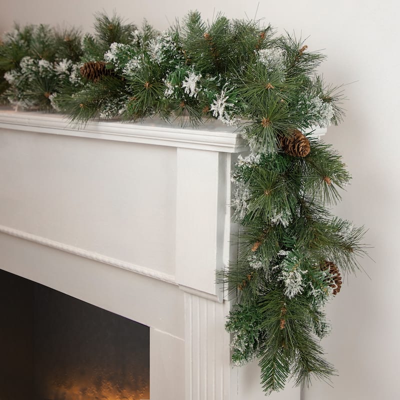 Snow Valley Pine Artificial Christmas Garland Unlit 9' x 10"