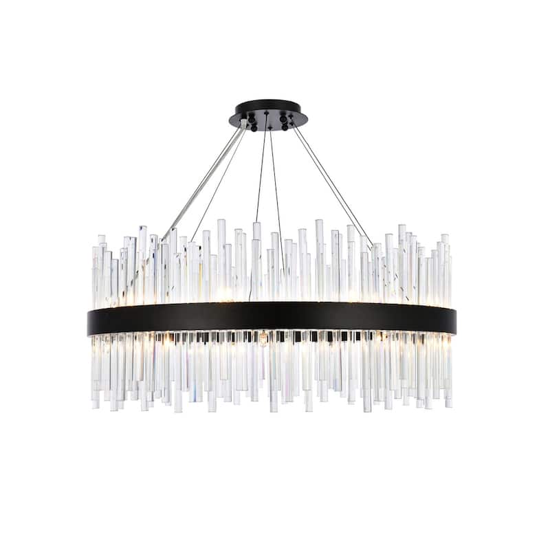 Indigo Home round crystal pendant in black - 32