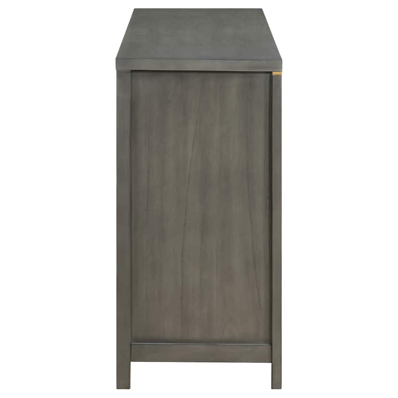 Kieran Transitional Wood 6-drawer Dresser Grey