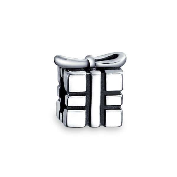 Ribbon Bow Gift Box Birthday Present Gift Box Charm Bead For Women 925 Sterling Silver Fit European Bracelet Ribbon Bow Gift Box Birthday Present Gift Box Charm Bead For Women 925 Sterling Silver Fit European Bracelet