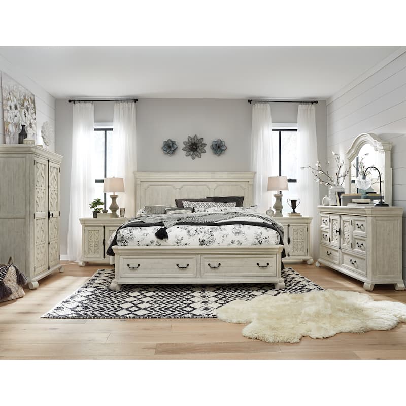 Magnussen Home Bronwyn Alabaster Drawer Dresser with Shaped Mirror