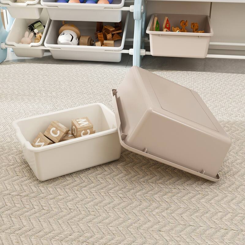 Toy Organizer with 2 Tier Bookshelf