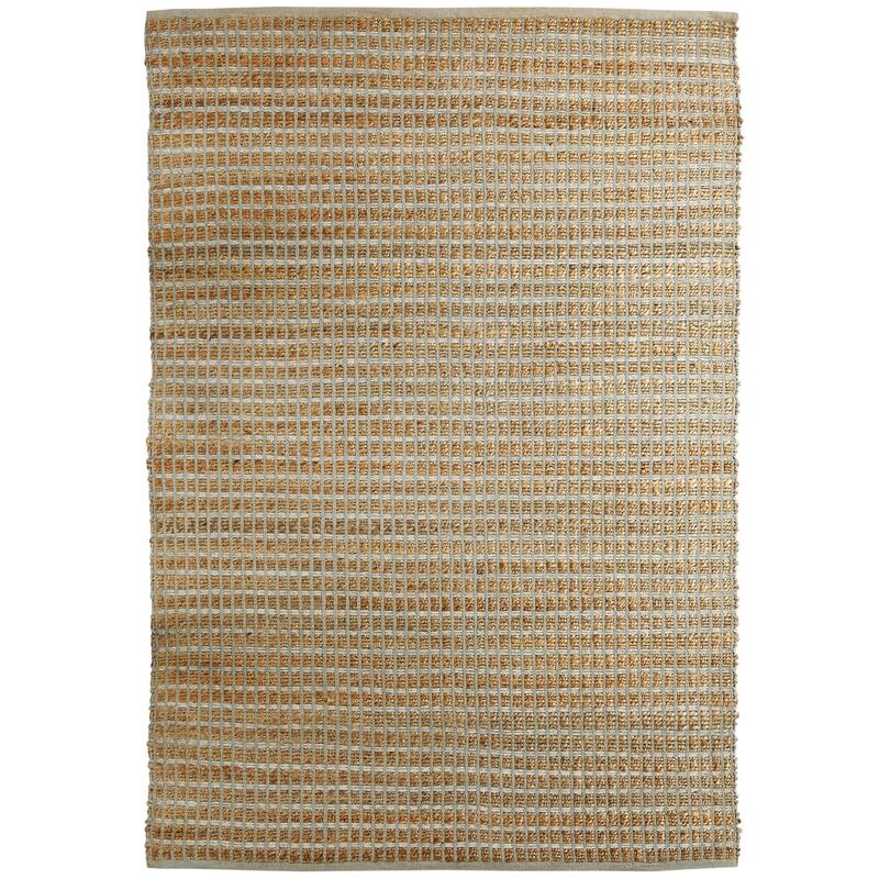 Nevaeh Plaid Hand-Woven Jute Farmhouse Indoor Area Rug by Sevita - 7'9" x 9'9"