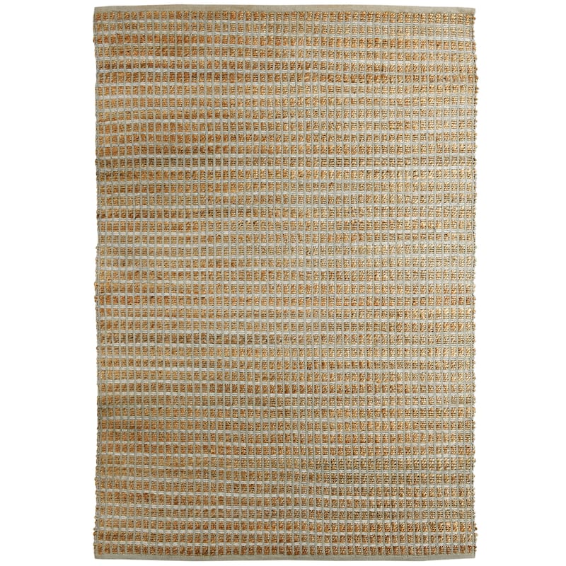 Sevita Jute Grid Area Rug, Natural and Gray - 7'9" x 9'9" - Natural/Gray