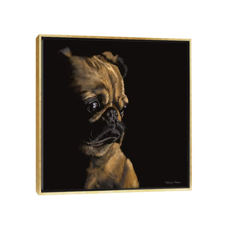 iCanvas "Pug" by Vicki Newton Framed Canvas Print - Gold - 26x26