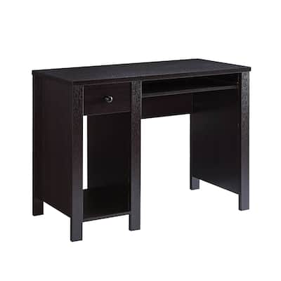 Akol Computer Desk, Keyboard Drawer and Storage, 39 Inch, Black