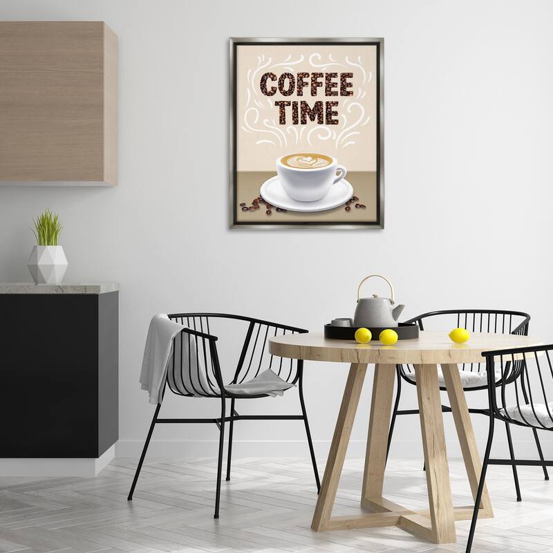 Stupell Traditional Coffee Time Brew Framed Floater Canvas Wall Art Design By Marcus Prime