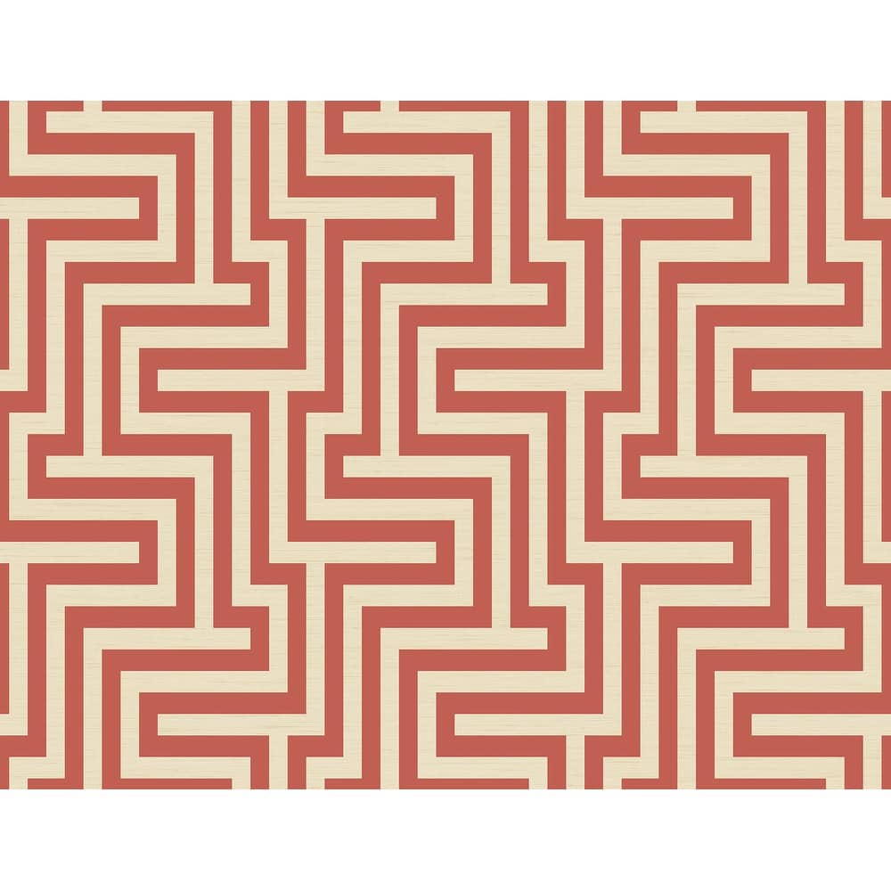 Seabrook Designs Martinique Geometric Maze Unpasted Wallpaper