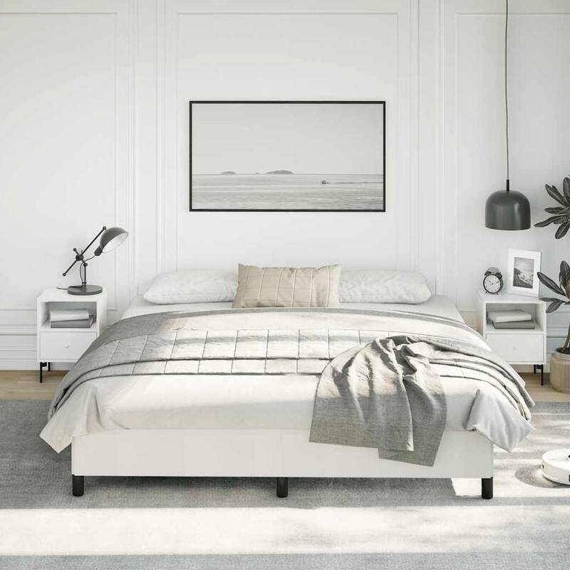 vidaXL Bed Frame, Faux Leather, No Mattress