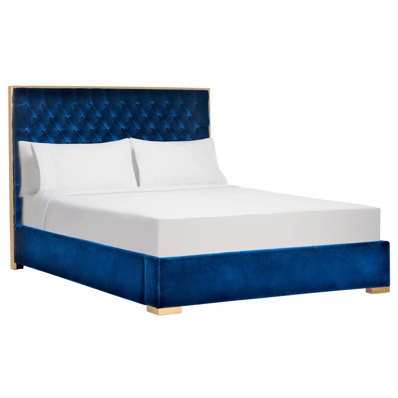SAFAVIEH Couture Chester Tufted Velvet Queen Bed