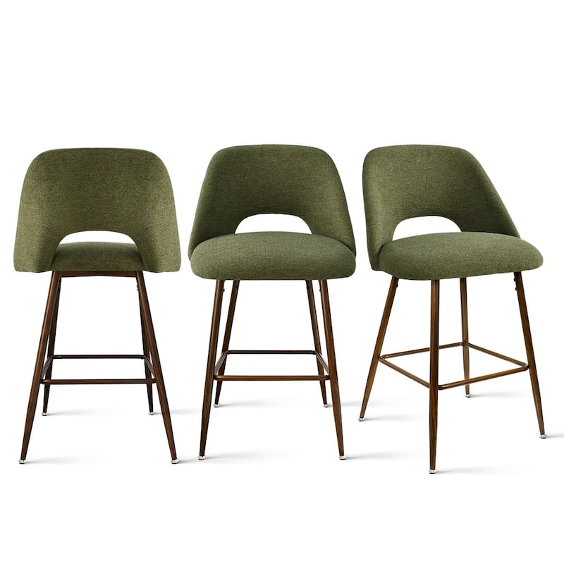 3 Pieces Counter Stool with Metal Frame (Set of 3)