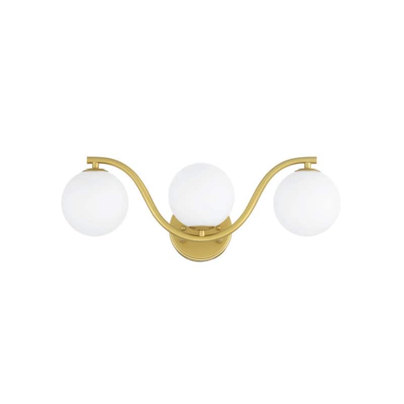 Acroma - 3 - Light Gold Seel Wavy Dimmable Vanity Light