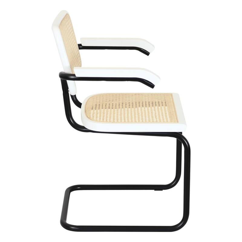 Breuer Chair Company Marcel Breuer Cesca Cane Cantilever Armchair Arm Chair w/ Black Steel Frame (Various Wood & Cane Colors)