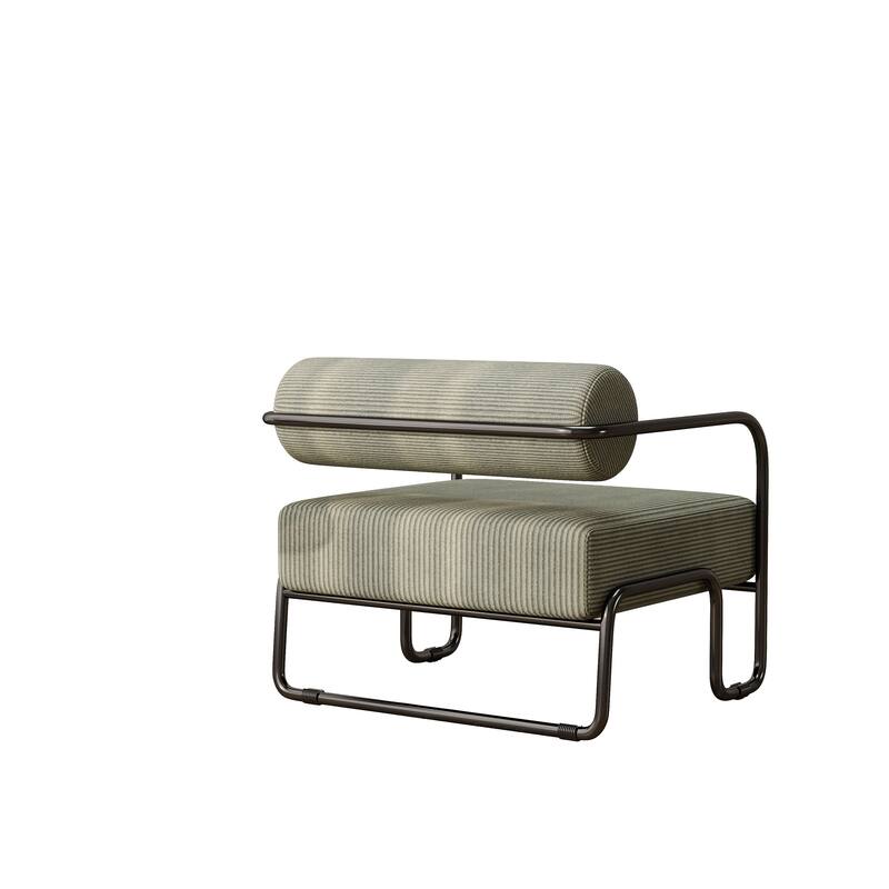 Living Room Iron Accent Chair,Corduroy Upholstered Arm Chair