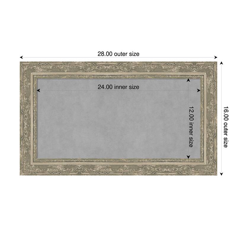 Amanti Art Filigree Gloss Black Framed - 28 x 16 in - Filigree Silver