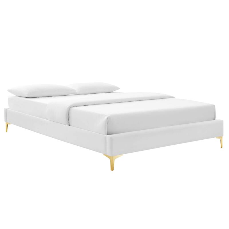Amber Performance Velvet Queen Platform Bed