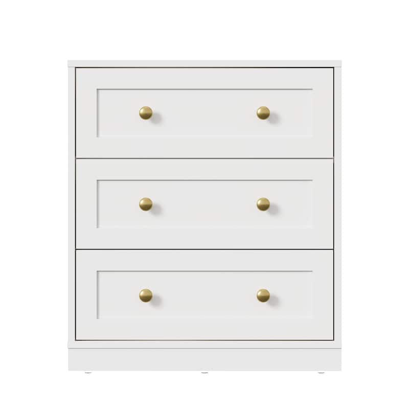 Modern Night Stand Set of 2 with 3 Drawers