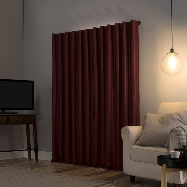 Sun Zero Evelina Faux Dupioni Silk Blackout Curtain Panel, Single Panel