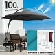 preview thumbnail 10 of 34, 10 ft.Aluminum Curvy Cantilever Offset Hanging Patio Umbrella With Sandbag Base