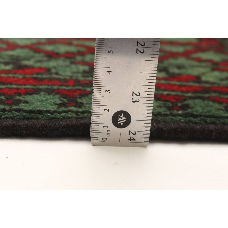 ECARPETGALLERY Hand-knotted Afghan Green Wool Rug - 3'4 x 4'9