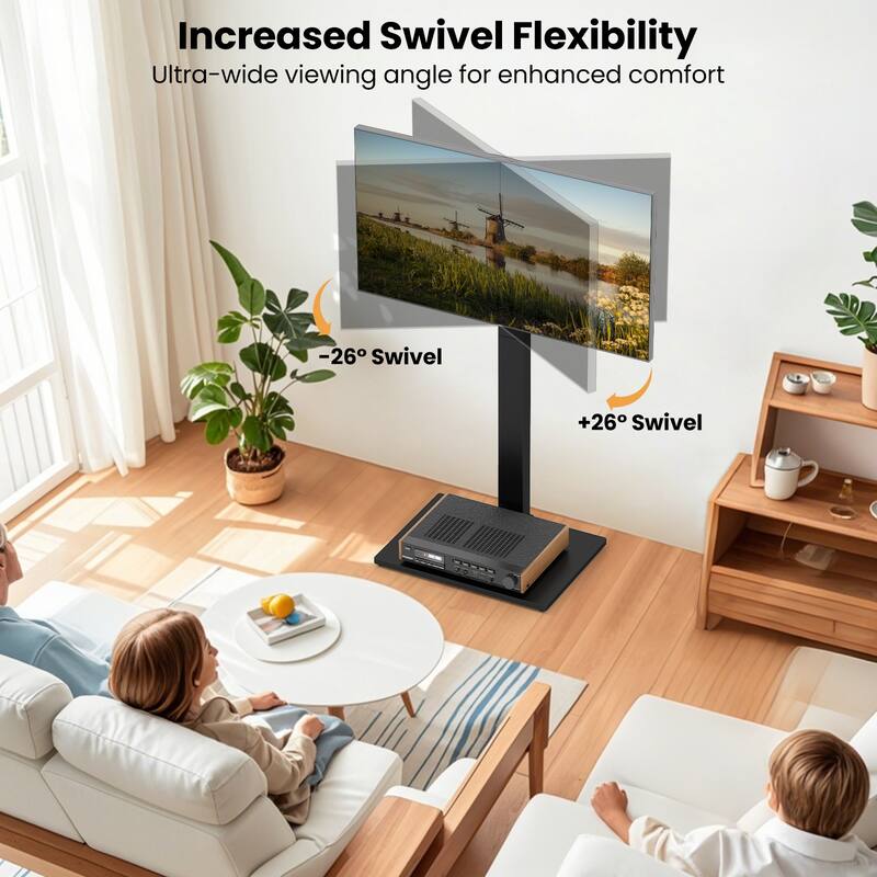 Gymax Floor TV Stand Universal TV Stand for 32-70 Inch TVs up to 110