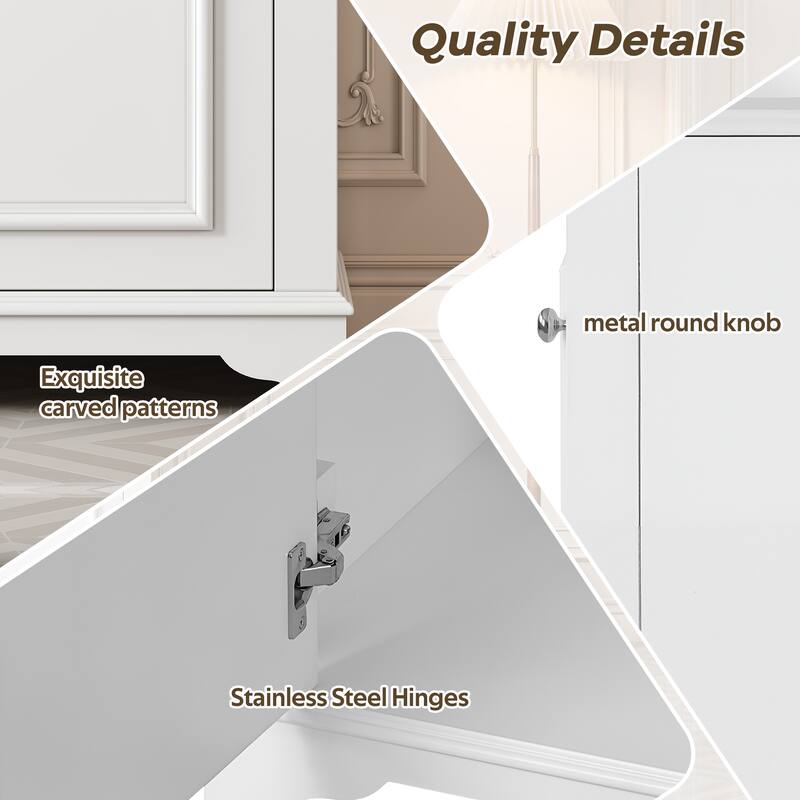 Bathroom Vanity with Ceramic Sink, Freestanding Small Storage Cabinet, Bathroom Cabinet with Soft Close Door & Adjustable Shelf