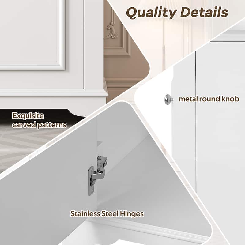 Roomfitters 20" Bathroom Vanity with Ceramic Sink, Freestanding Single Cabinet with Adjustable Shelf and Soft-Closing Door