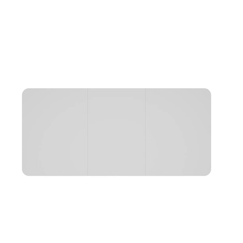 Modern White Rectangular Dining Table with Arch Base Minimalist Wood Kitchen Table Multifunctional for Home or Office
