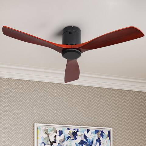 Indoor or Outdoor 3-Blade Smart Ceiling Fan 52 in Matte with Remote Control