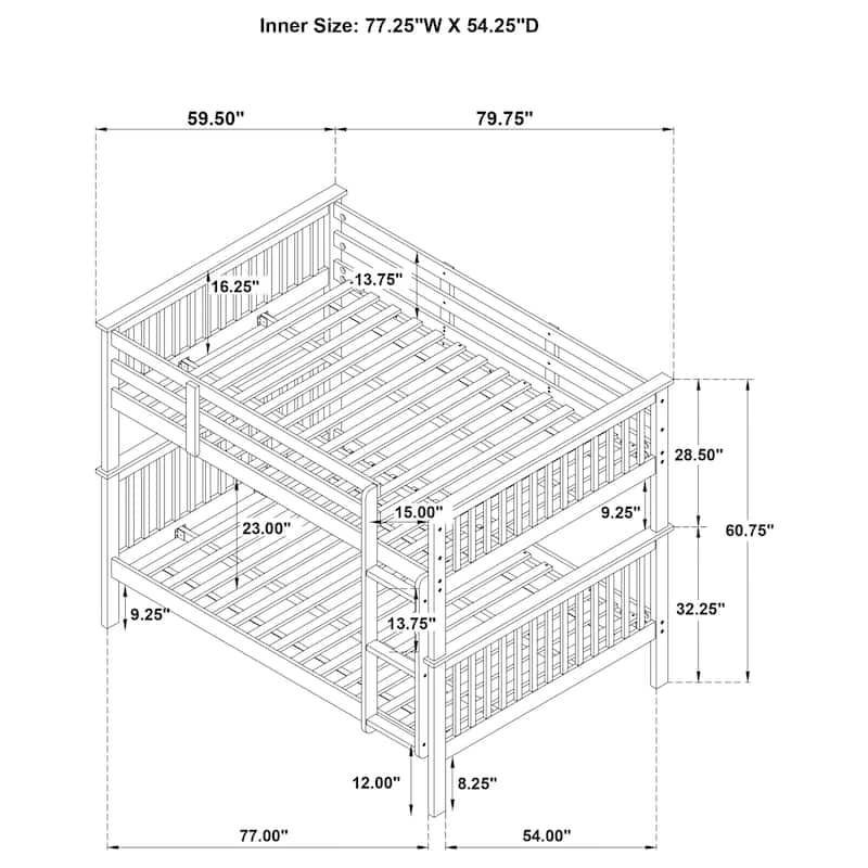 Chapman Transitional Wood Frame Bunk Bed