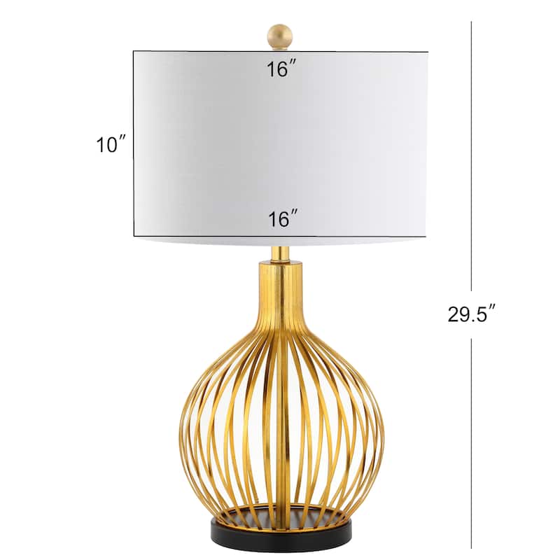 Odette 29.5" LED Metal Table Lamp, Gold leaf by JONATHAN Y