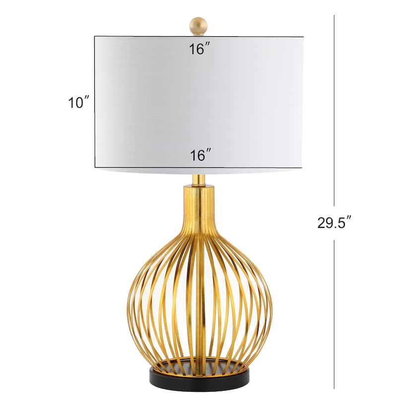 Odette 29.5" LED Metal Table Lamp, Gold leaf by JONATHAN Y